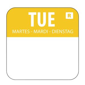 Vogue Removable Colour Coded Food Labels Tuesday (Pack of 1000) - L932 - 1