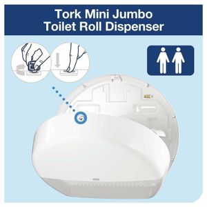 Tork Mini Jumbo Toilet Roll Dispenser White - DB463 - 3