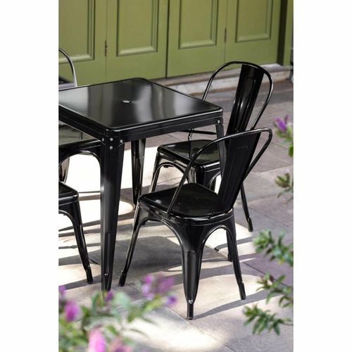 Bolero Bistro Steel Square Table Black 668mm (Single) - GC867 - 5