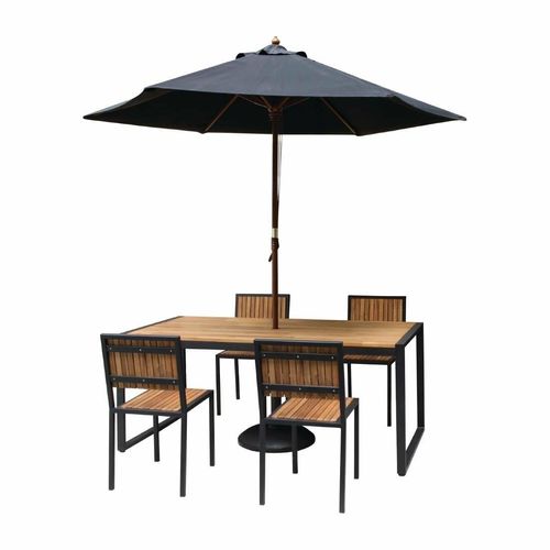 Bolero Steel & Acacia Side Chairs (Pack of 4) - DS150 - 3