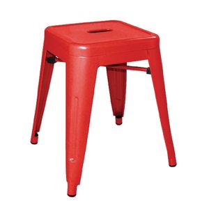 Bolero Bistro SteelÂ Low Stool Red (Pack Of 4) - DL870 - 1