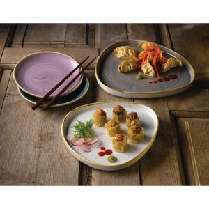 Churchill Stonecast Barley White Triangle Walled Chefs Plate 260mm (Pack of 6) - FR030 - 3