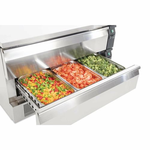 Polar U-Series Double Drawer Counter Fridge Freezer 6xGN - DA997 - 7