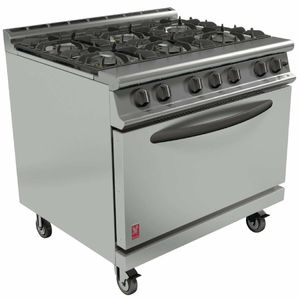 Falcon Dominator Plus Natural Gas Oven Range 6 Burner with Castors G3101D - DP927-N - 1