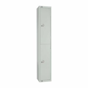 Elite Double Door Coin Return Locker with Sloping Top Grey - W960-CNS - 1
