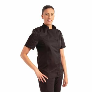 Chef Works Womens Springfield Zip Chefs Jacket Black L - BB051-L - 1