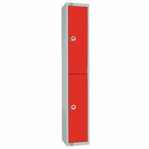 Elite Double Door Coin Return Locker with Sloping Top Graphite Red - W980-CNS - 1