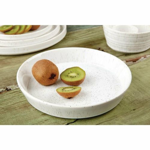 Olympia Cavolo Flat Round Bowls White Speckle 220mm (Pack of 4) - FD901 - 6