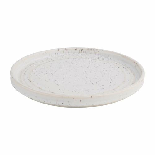 Olympia Cavolo Flat Round Plates White Speckle 180mm (Pack of 6) - FD902 - 6