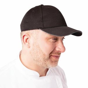 Chef Works Cool Vent Baseball Cap with Grey - A942 - 1
