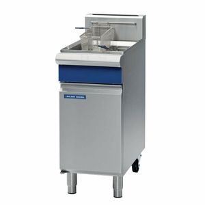Blue Seal Single Tank Twin Basket Free Standing Natural Gas Fryer GT18 - CM604-N - 1
