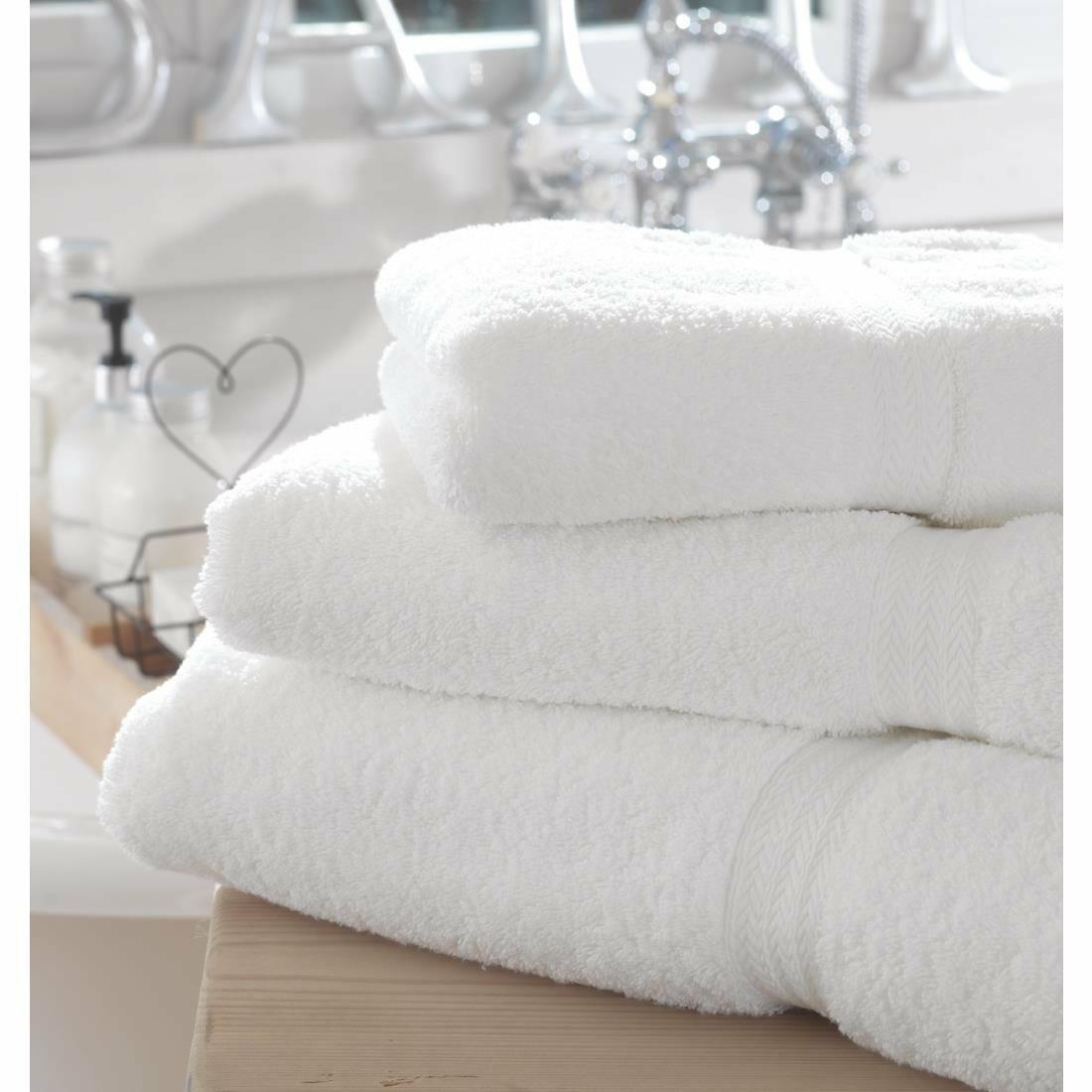 Mitre Comfort Riviera Bath Towel White GT854 Go for Green