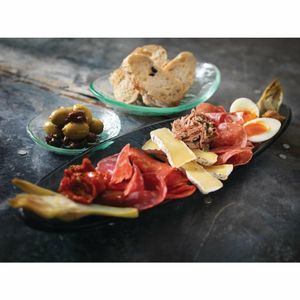 Steelite Scape Smoked Glass Oval Platters 400mm (Pack of 6) - VV722 - 3