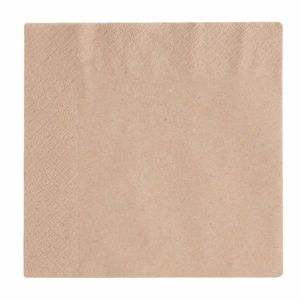 Vegware Recycled Lunch Napkin Kraft 33x33cm 2ply 1/4 Fold (Pack of 2000) - DW621 - 1