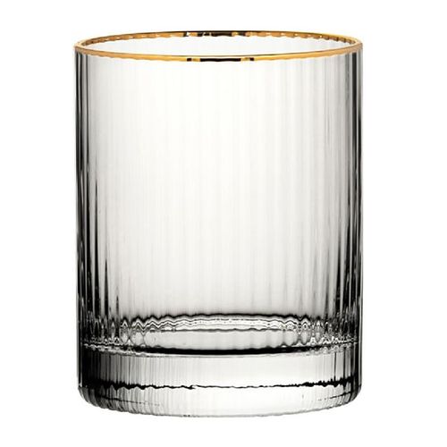 Utopia Hayworth Double Old Fashioned Gold Rim Glasses 325ml (Pack of 6) - DZ444 - 1