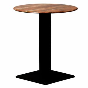 Turin Metal Base 600mm Round Dining Table w/Laminate Top in Planked Oak - CZ820 - 1