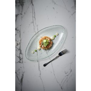 Churchill Isla Glass Clear Organic Glass Oval Platter 300mm (Pack of 6) - DX136 - 1