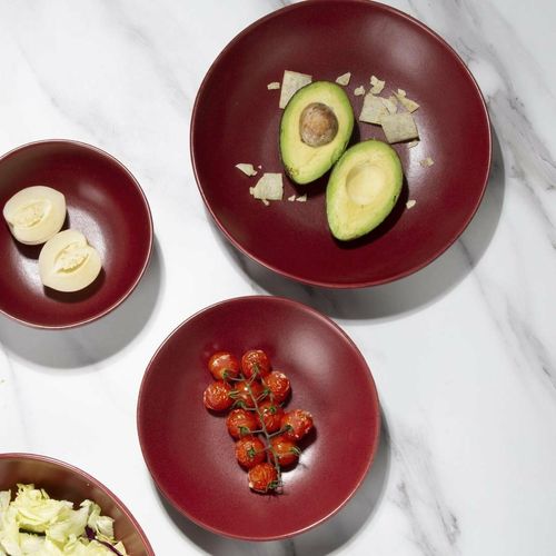 Olympia Build A Bowl Red Flat Bowl - 195x45mm (Box 6) - CU123 - 5