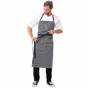 Chef Works Urban Portland Fine Stripe Bib Apron Indigo - B350 - 1