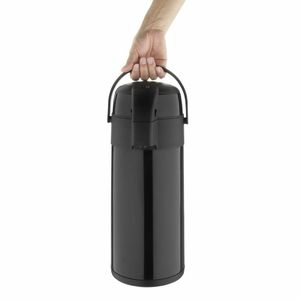 Olympia Pump Action Stainless Steel Double Wall Airpot Black - DM186 - 3