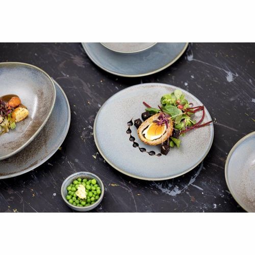 Olympia Ember Blue Coupe Plates 180mm (Pack of 6) - FU172 - 9