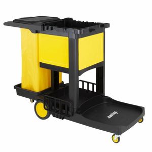Jantex Cleaning Trolley Black with Lockable Cabinet - FU998 - 1