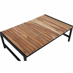 Bolero Steel and Acacia Low Coffee Table 1200x800mm - DK903 - 3