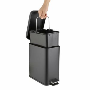 Jantex Slim Washroom Bin Black 5Ltr - HT476 - 3
