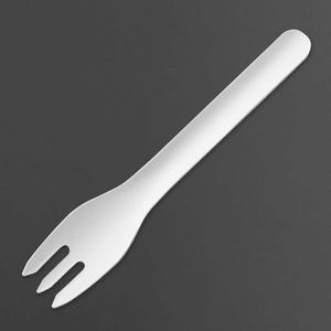 Fiesta Compostable Paper Forks 155mm (Pack of 100) - HT483 - 1