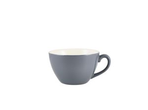 Genware Porcelain Grey Bowl Shaped Cup 34cl/ 12oz (Pack of 6) - 1