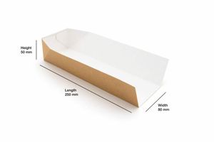 10" Kraft Compostable Hot Dog Tray (500 per case) - 3