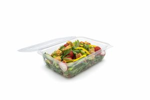 1500ml Rectangular Hinged Lid Salad Container (Case of 200) - 1