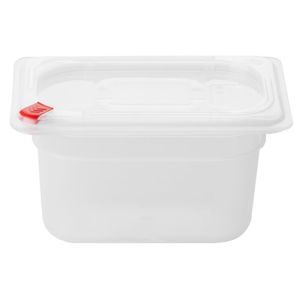 Hygiplas Click PP GN Container 1/9 with Lid & 7 Colour Clips 100mm 0.85Ltr (4 Pack) - FZ099 - 1
