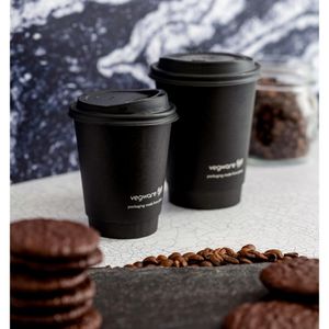 Vegware 79-Series CPLA Hot Cup Lids Black (1000 Pack) - JB823 - 3