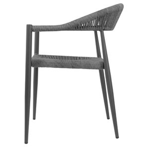 Bolero Eden PE Twist Rattan Outdoor Arm Chairs Charcoal (4 Pack) - HZ590 - 3