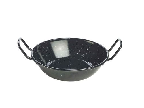 Black Enamel Dish 18cm (Pack of 6) - E0618 - 1