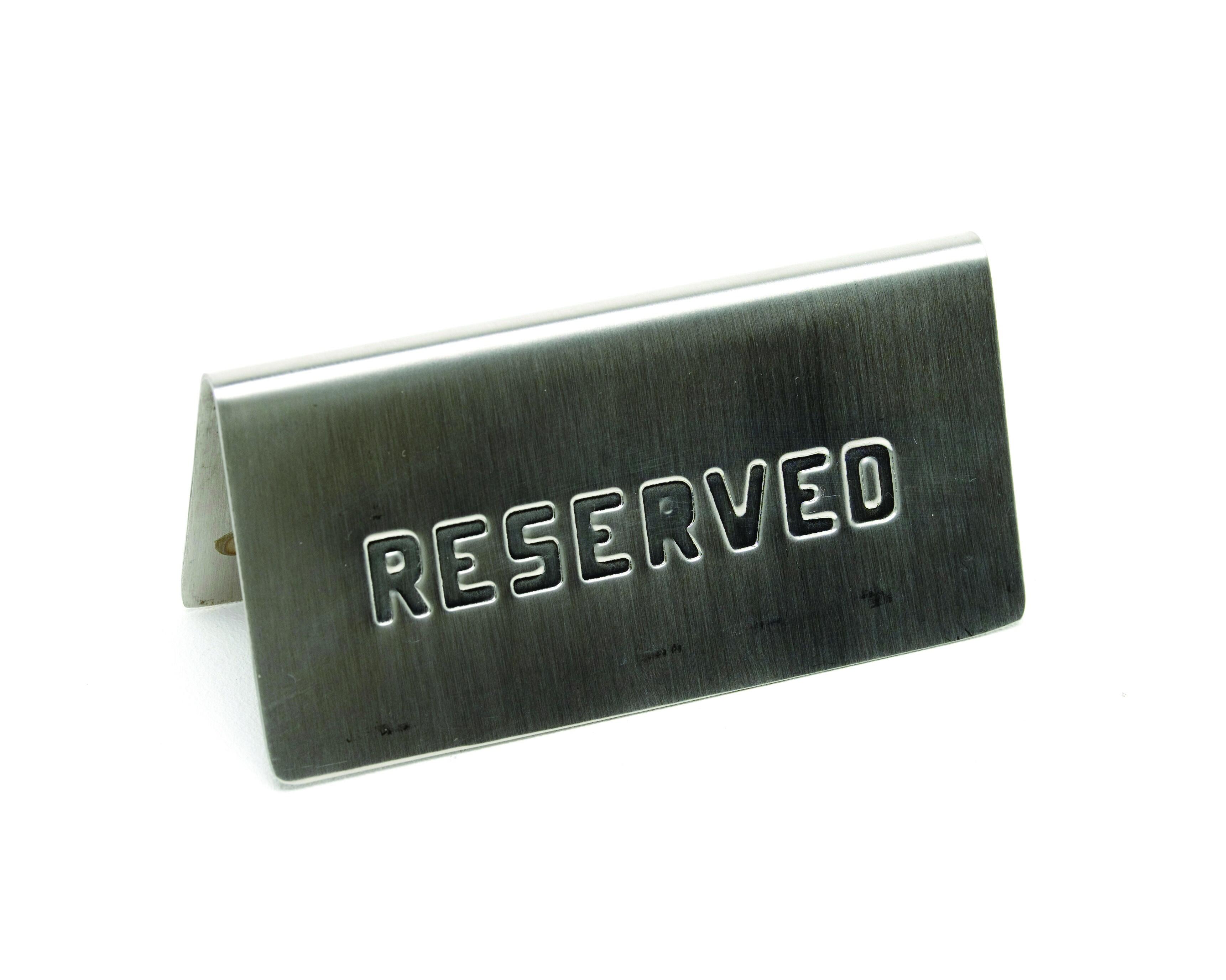 GenWare Stainless Steel Reserved Table Sign - RES-01 | Signs & Sign ...