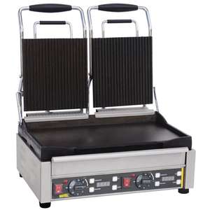 Buffalo Double Contact Grill Ribbed Top - L554 - 1