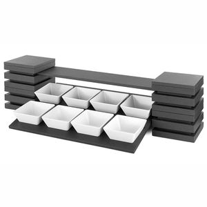 Pujadas Two-Tier Buffet Display Kit for Eight Square Bowls - 1