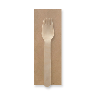 BioPak 16cm Coated Individually Wrapped Wooden Fork Packs | FSC™ Certified (Pack of 250) - HY-16F-IW-COATED - 1