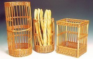 Round Wicker Baguette Basket With Handle Ø 30cm Height 51cm - 11999-02 - 1