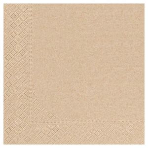 Box Of 1,800 (18 Packets Of 100) 2-ply Plain Brown Kraft Paper Napkins 39x39cm - 713726 - 1