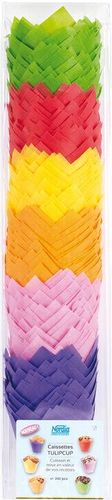 Packet Of 240 (40 Of Each Colour) Tulipcup Greaseproof Paper Liners Purple/pink/yellow/red/orange/green Ø 50 H 80 Mm - 923242 - 1