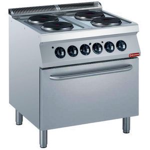 Diamond E17/4PF8-N 4 Rounded Hobs Freestanding Electric Range Cooker on Electric Oven, 16.4kW - E17-4PF8-N - 1