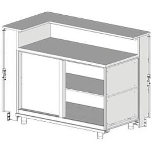 Diamond LB90SX Angular Counter Left Neutral, With Service Tablet - LB90SX - 1