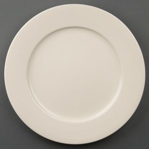 Olympia Ivory Wide Rimmed Plates 280mm (Pack of 6) - U122  - 1