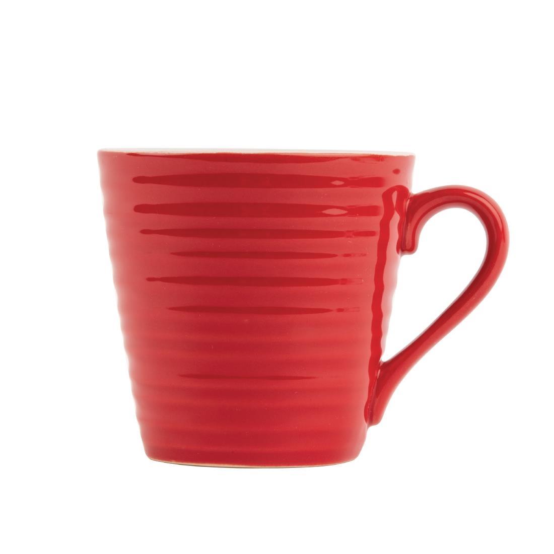 Olympia Café Aroma Mugs Red 340ml (Pack of 6) - DH632  - 2