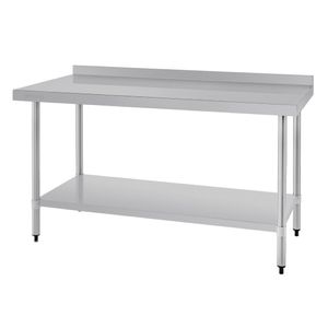 Vogue Stainless Steel Prep Table with Upstand 1500mm - T382  - 1