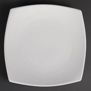 Olympia Whiteware Rounded Square Plates 240mm (Pack of 12) - U170  - 1
