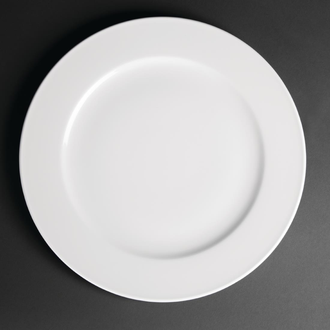 Royal Porcelain Classic White Wide Rim Plates 310mm (Pack of 12) - CG011  - 1